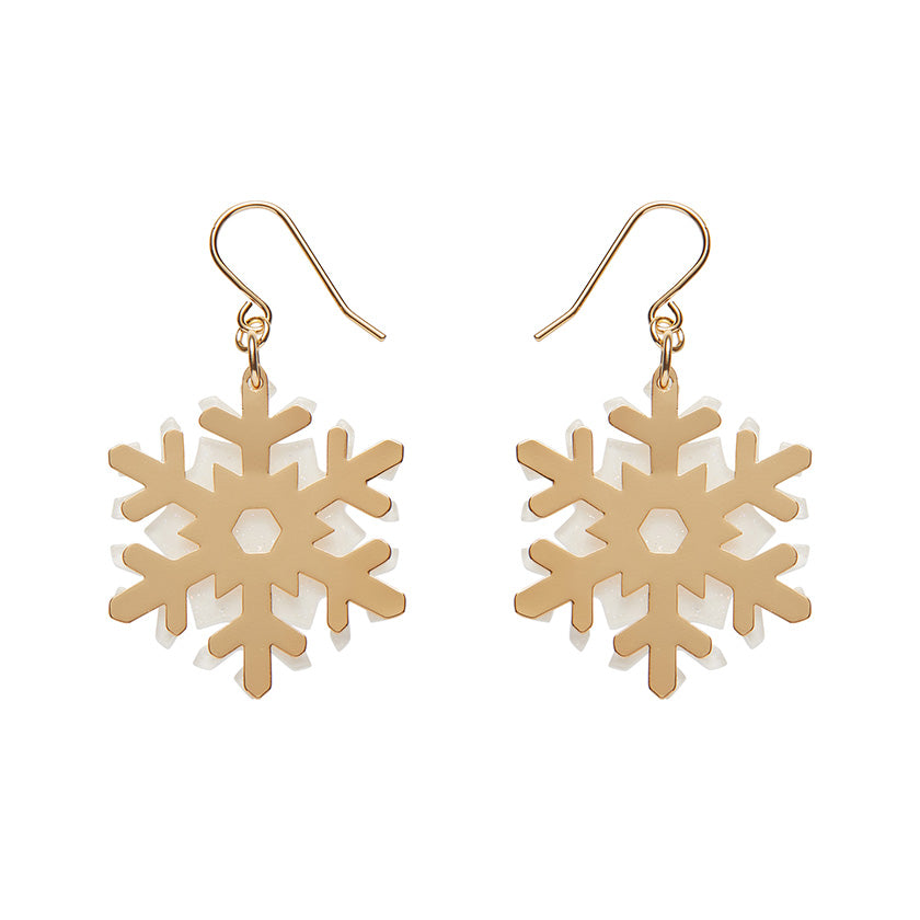 Erstwilder Essentials White Snowflake Drop Earrings (2 Colorways)