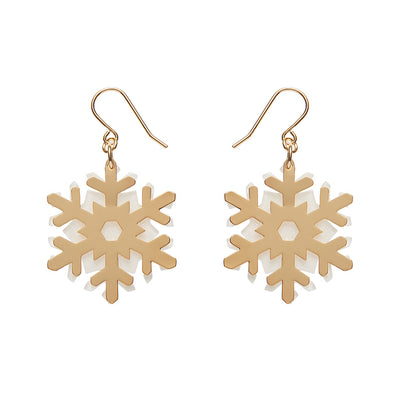 Erstwilder Essentials White Snowflake Drop Earrings (2 Colorways)