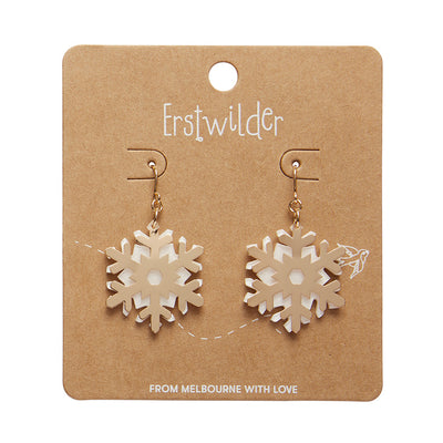 Erstwilder Essentials White Snowflake Drop Earrings (2 Colorways)