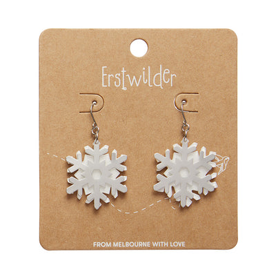 Erstwilder Essentials White Snowflake Drop Earrings (2 Colorways)