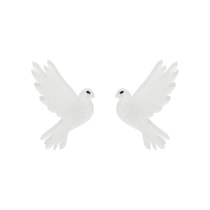 Erstwilder Essentials White Dove Stud Earrings