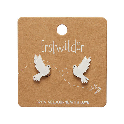 Erstwilder Essentials White Dove Stud Earrings