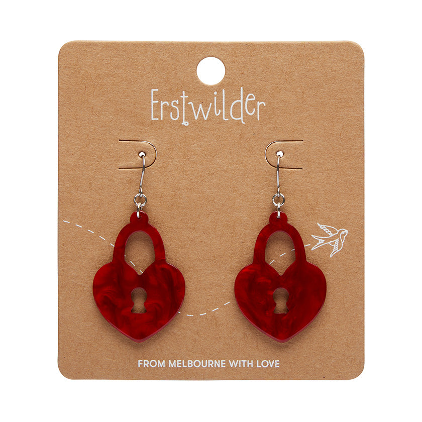 Erstwilder Essentials Heart Locket Ripple Drop Earrings (3 Colorways)