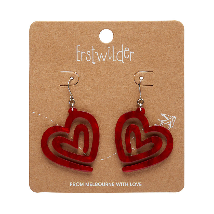 Erstwilder Essentials Heart Maze Drop Earrings (3 Colorways)