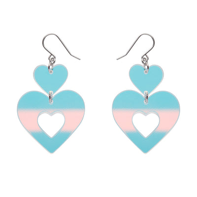 Erstwilder Essentials Double Heart Ripple Drop Earrings (3 Colorways)