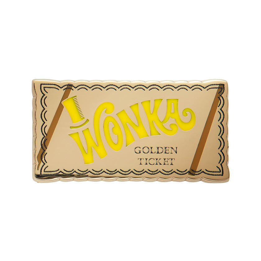 Erstwilder X Willy Wonka Golden Ticket Enamel Pin