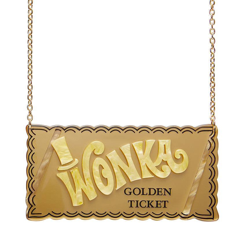 Erstwilder X Willy Wonka Golden Ticket Necklace