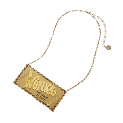 Erstwilder X Willy Wonka Golden Ticket Necklace