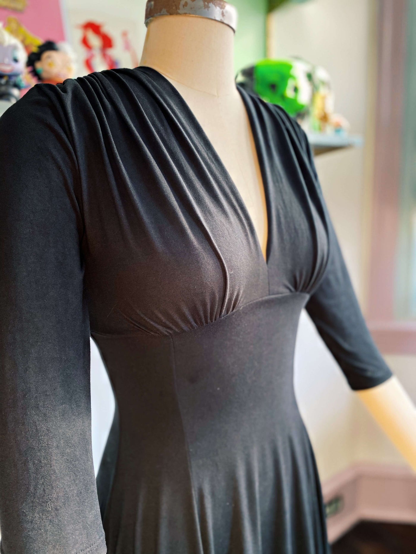 Raquel 3/4 Sleeve Black Knit Maxi Dress PREORDER