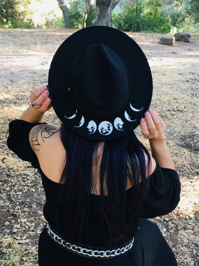 Moon Phase Vegan Felt Hat