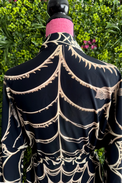 Vintage Webs Bell Sleeve Kimono Robe